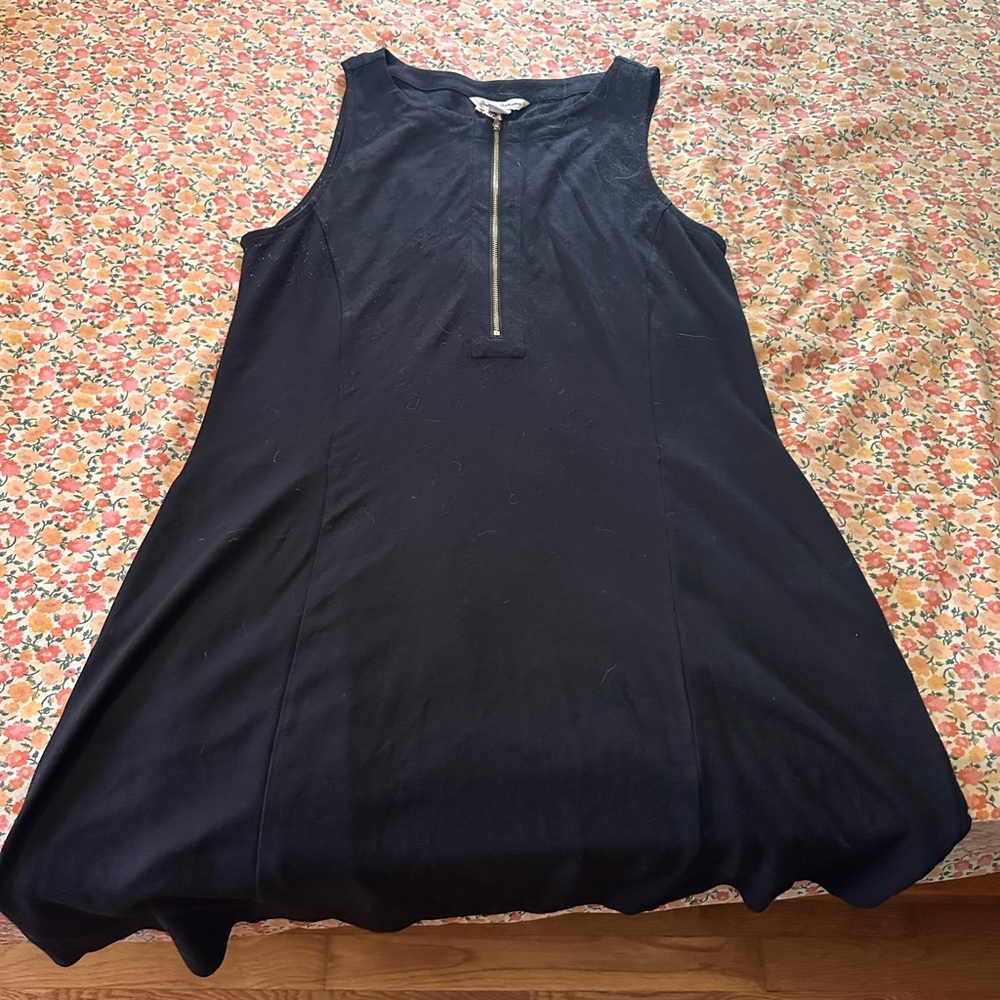 Tommy Bahama Black Sleeveless Zip-Front Mini Dress